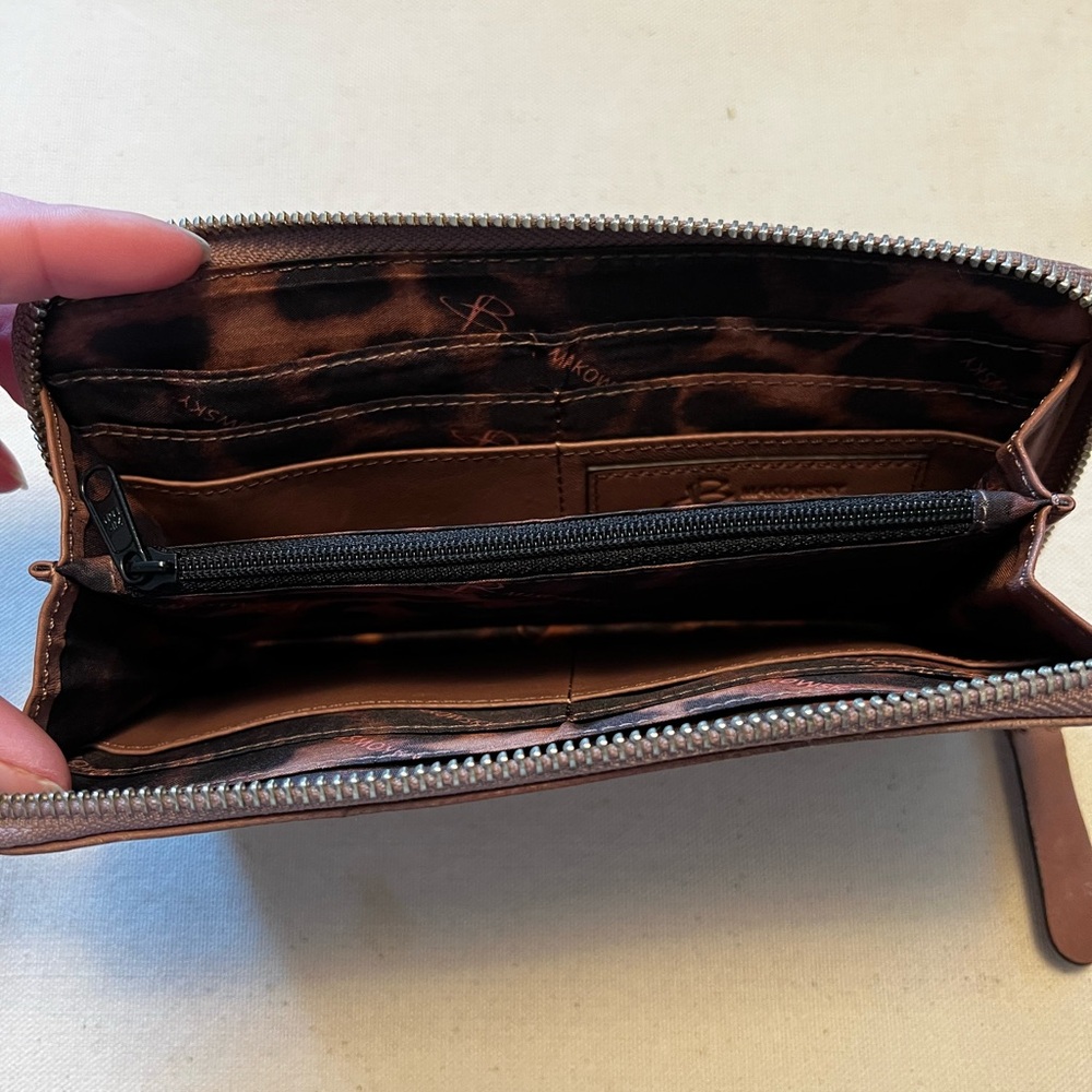 Brown Studded Leather Wallet - Picture 3 of 4